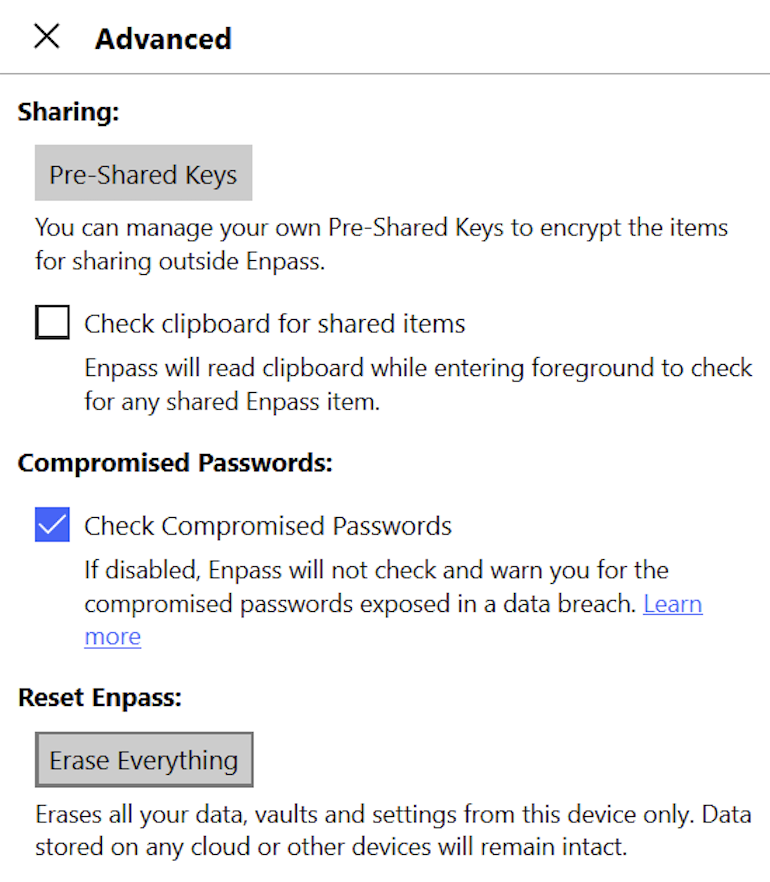 Settings > Advanced > Erase Everything